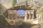 Karl friedrich schinkel The Portico of the Queen of the Night-s Palace,decor for Mozart-s opera Die Zauberflote oil painting artist